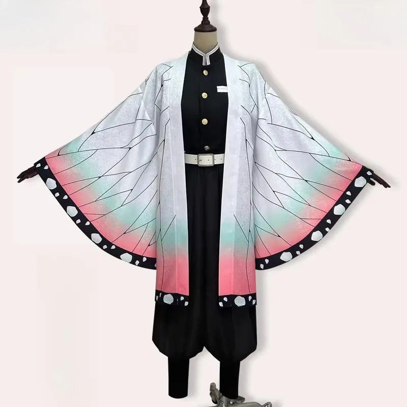 Kochou Shinobu 코스프레 의상 여성 일본 애니메이션 만화 Kochou 유니폼 가발 머리카락 할로윈 파티 Cos 크리스마스 선물