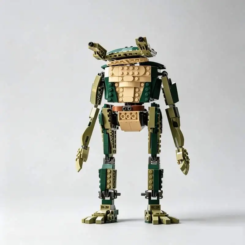 498Parts Cartoon Turtle Transformable Robot Creature Model Building Blocks MOC DIY Assembly Creative Toy Gift Collection Display