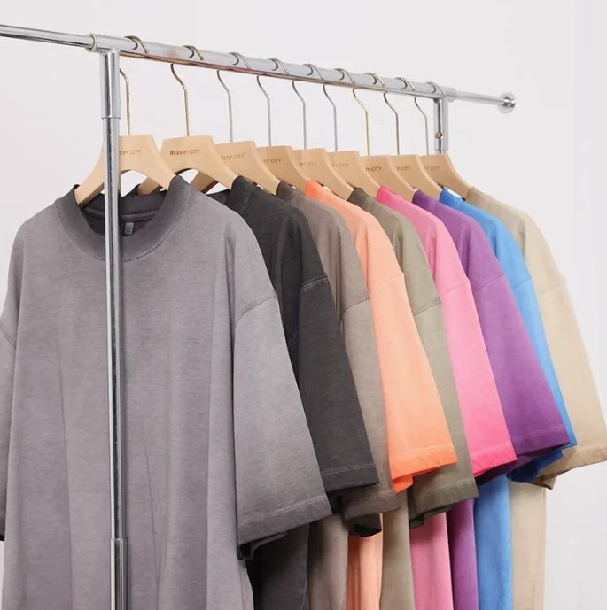 American retro washing old gradient T-shirt tide brand round neck wholesale cotton short sleeve loose