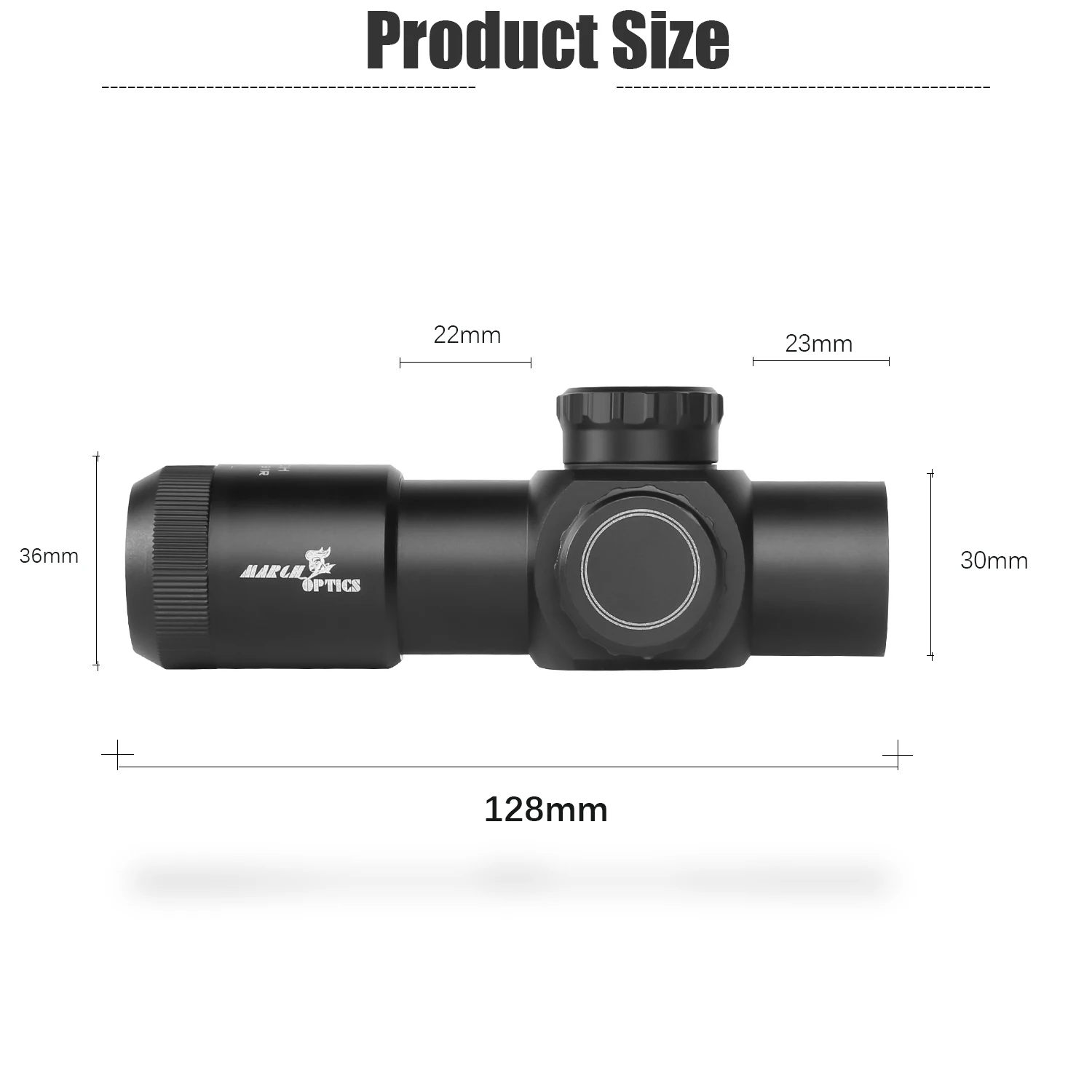 Imagem -02 - Março-short ir Optic Guns Riflescope Sight Airgun Rifle Scope para Caça Sniper Airsoft Red Dot com Montagens Ht3x28ir