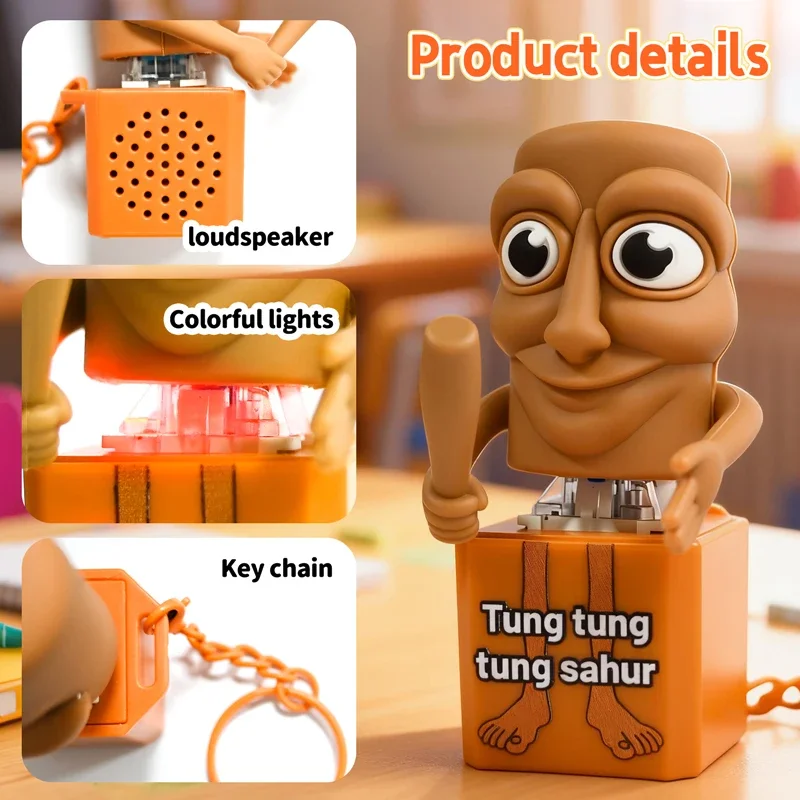 Breloczek z drewna w kształcie postaci z anime, świecący w ciemności, figurka Stick Man, kolekcjonerski, dekoracyjny prezent.