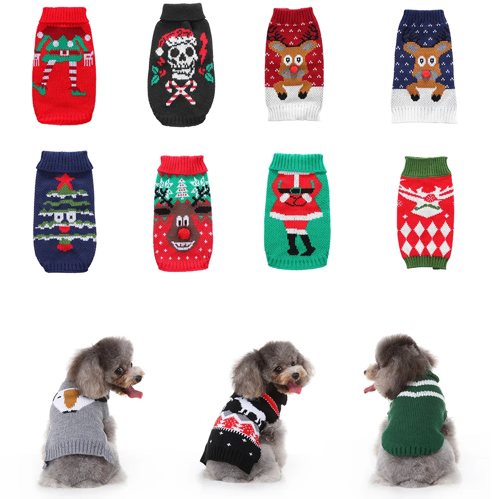 

2023 Pet Dog Sweaters Winter Pet Clothes for Small Dogs Warm Sweater Coat Outfit for Cats Clothes Cotton Soft Dog T Shirt Jacket