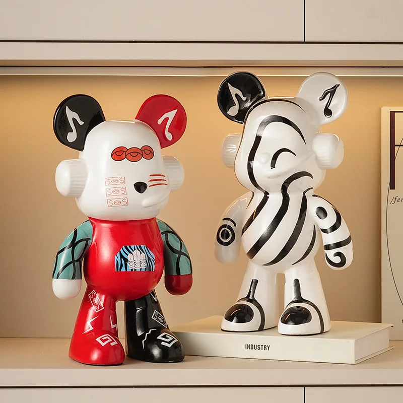 Ceramic  Violent Bear Decor Ornaments With Piggy Bank,Living Room TV Cabinet Luxury Artwork,Home Decoration,Kids Gifts