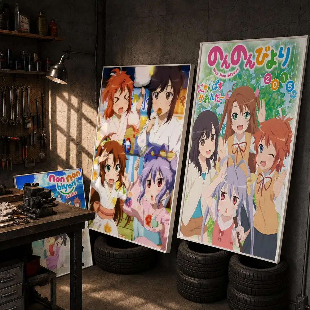 Anime N-Non Non Biyori Poster HD Wall Art Home Decor Waterproof Print Bedroom Garage Party Gift