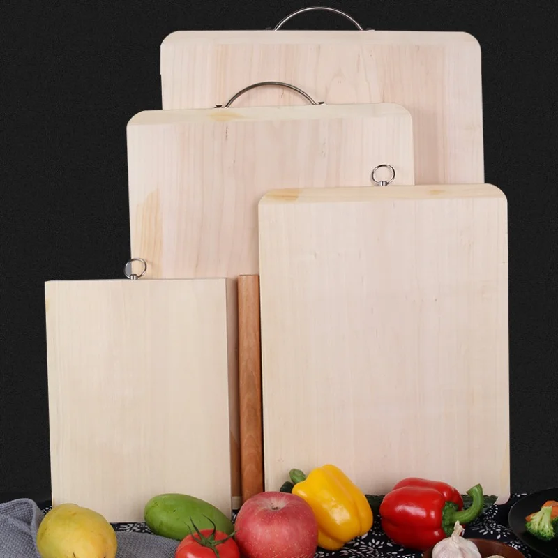 Durable Willow Cutting Board-Antibacterial U-Type Handle Food Prep Board Mildew Prevention Kitchen Accessory