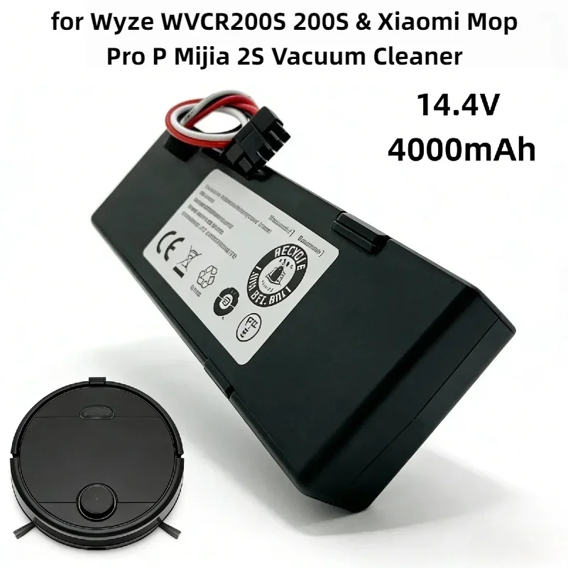 

14.4V 6800mAh High Capacity Robot Battery – Rechargeable Replacement for Wyze WVCR200S 200S & Xiaomi Mop Pro P Mijia 2S Vacuum