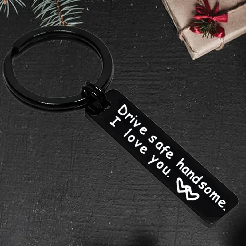 Cute Black Drive Safe Keychain Pendant I Need You Here with Me I Love You Key Chains Keyrings Boyfriend Husband Dad Gifts