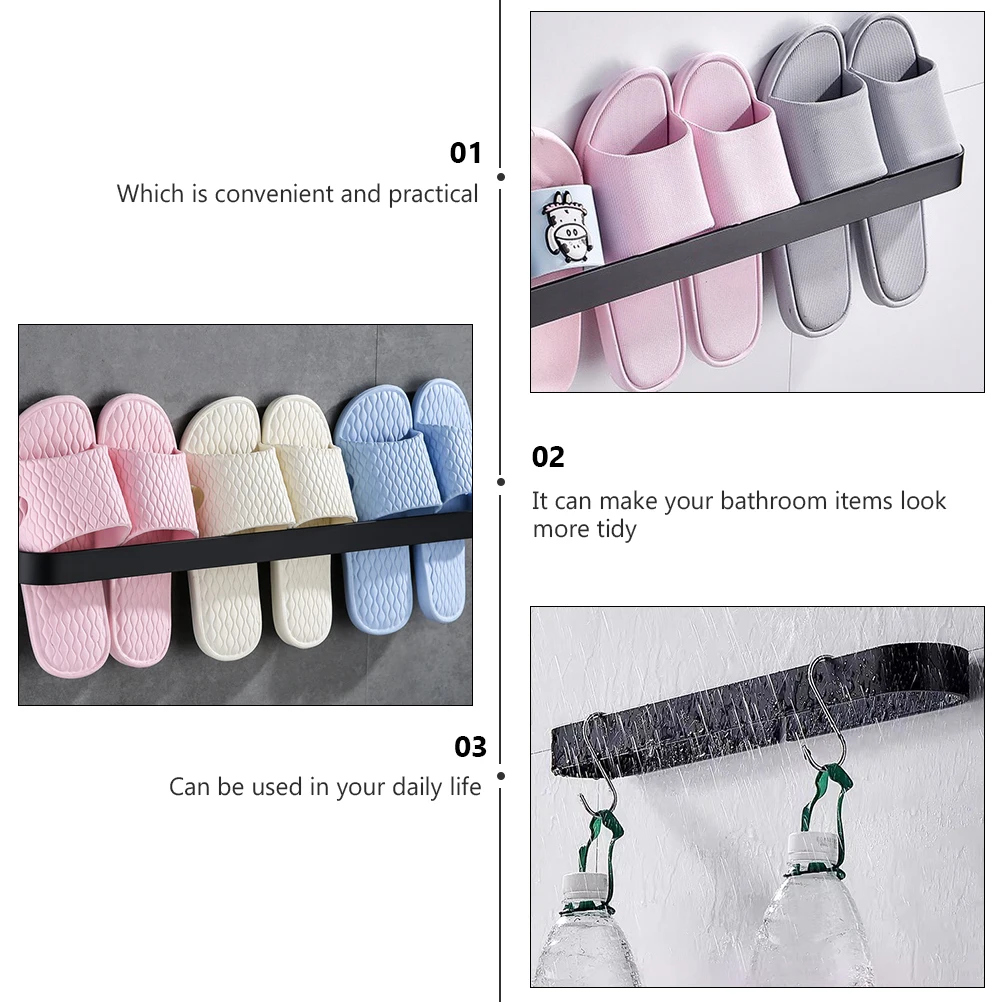 

Aluminium Alloy Bathroom Hanger Punch free Mount Wall Storage Shelf Aluminium Alloy Bar Paper Towel Towel Holder ganizer