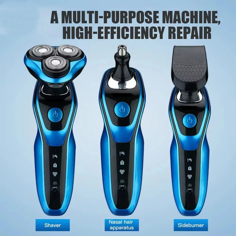 

Electric Shaver 3-in-1 Rotary Razor Beard Trimmer Rechargeable Hair Cutting Shaving Machine Clipper for Men Waterproof