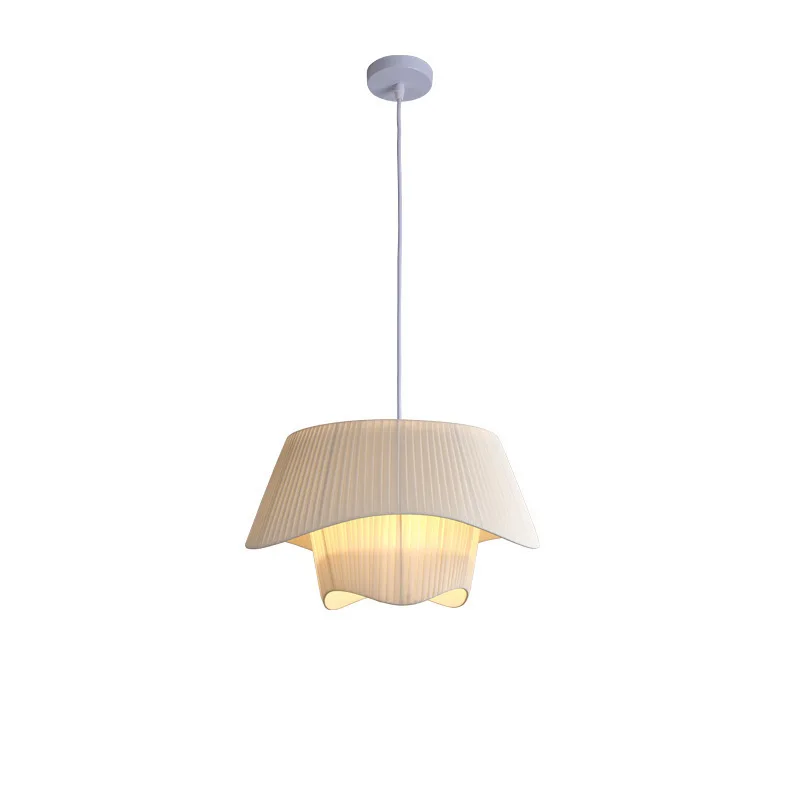 

Full spectrum French cream style bedroom pendant light, double-layer skirt light, Nordic modern minimalist fabric light