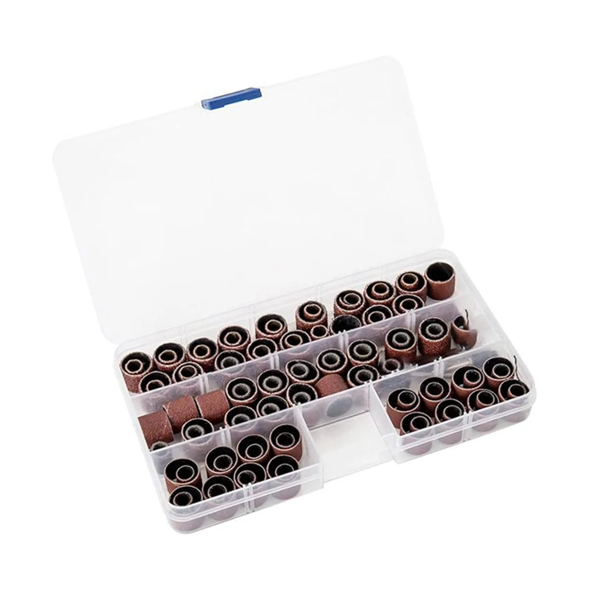 Set di levigatrici a tamburo con presa per nastro abrasivo da 104 pezzi Set di levigatrici per trapano per unghie Nastro abrasivo grossolano Kit rotante a 4 mandrini