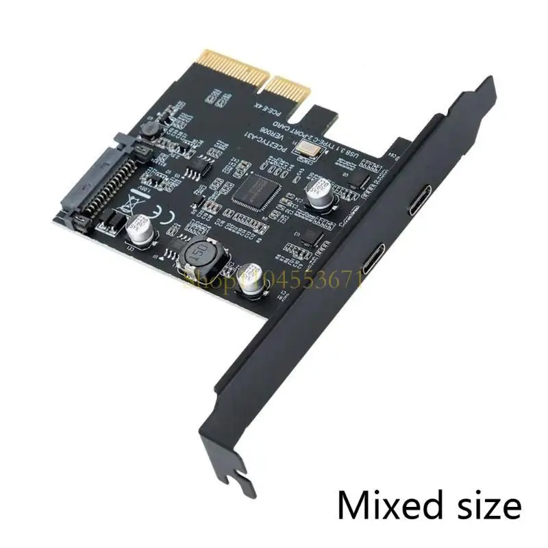Best Seller 2-Port tipo C PCI-E Expansion Card PCI-Express 4x para USB 3.2 Adaptador Riser Gen