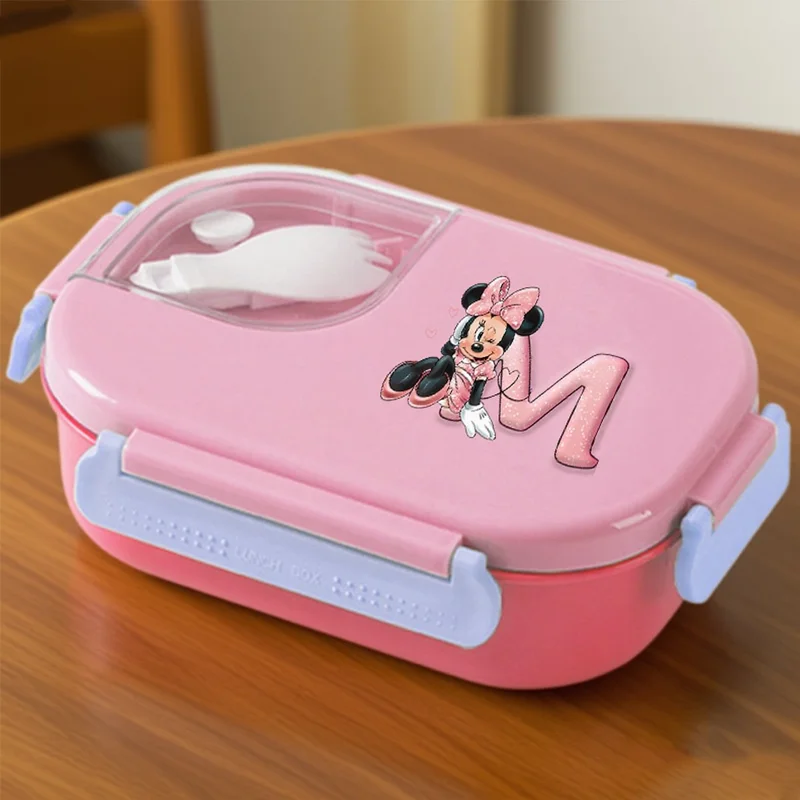 Minnie Mickey Mouse 304 Stainless Steel Lunchbox Cartoon Anime Pattern Printed Food Storage Containers Insulated Bento Lunch Box