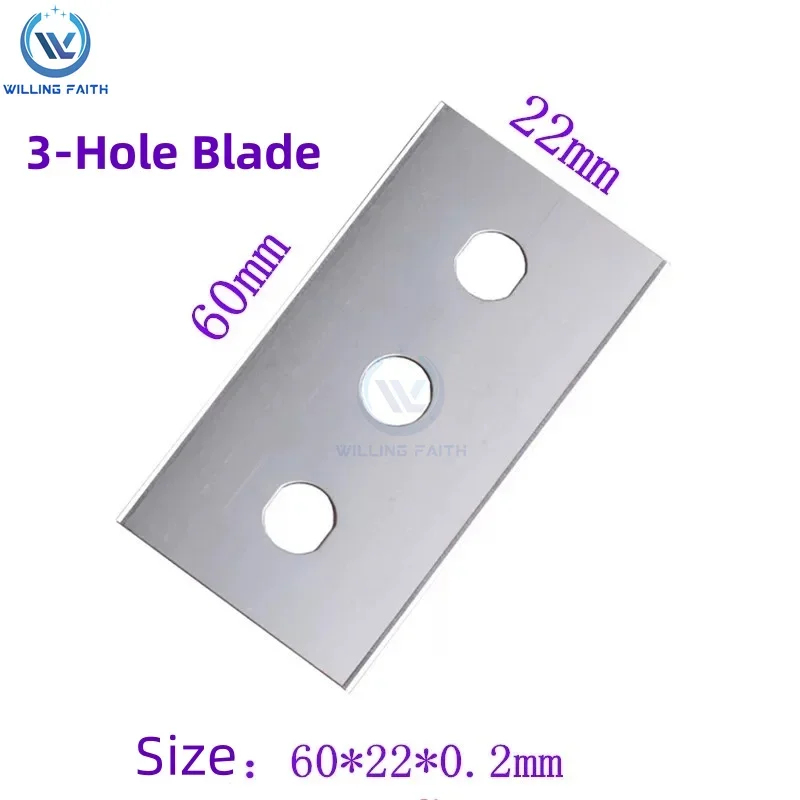 HSS 3-hole blade Plastic film paper cutting knife Security blade Machine cutting blade Waist hole blade  Razor knife