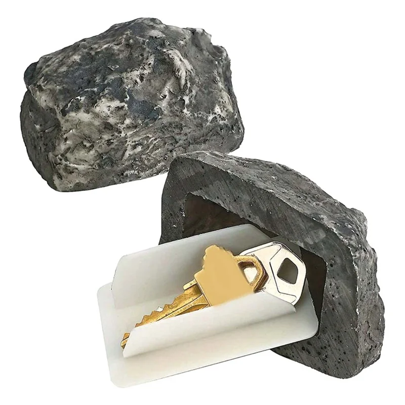 N93R 4PCS Spare-Key Rock - Looks & Feels Like Real Stone - Safe For Outdoor Garden Or Yard, Key Hider Box Easy Install