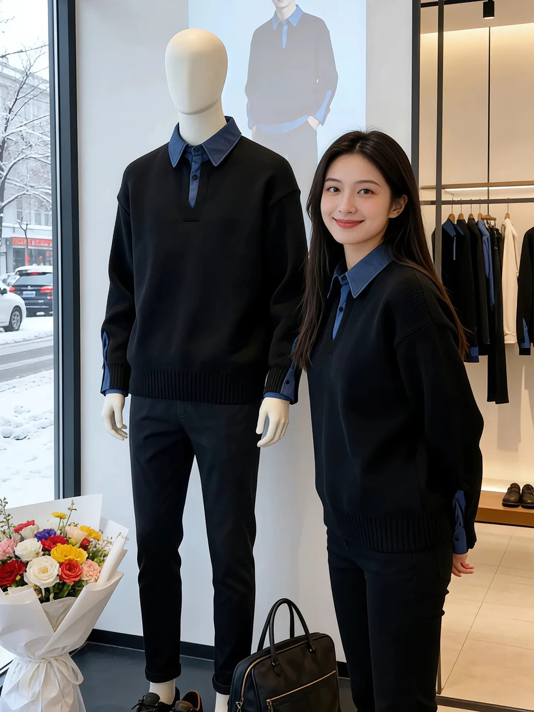 

American Sle Long Sve irt Collar Sweater Men's Autumn Winter Lazy Sle Knitted Design Sense Inner Long Sve ...