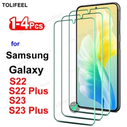 Tempered Glass For Samsung Galaxy S22 S23 Plus S22+ Screen Protector Film HD Crystal 9H High Aluminum Fingerprint Unlock