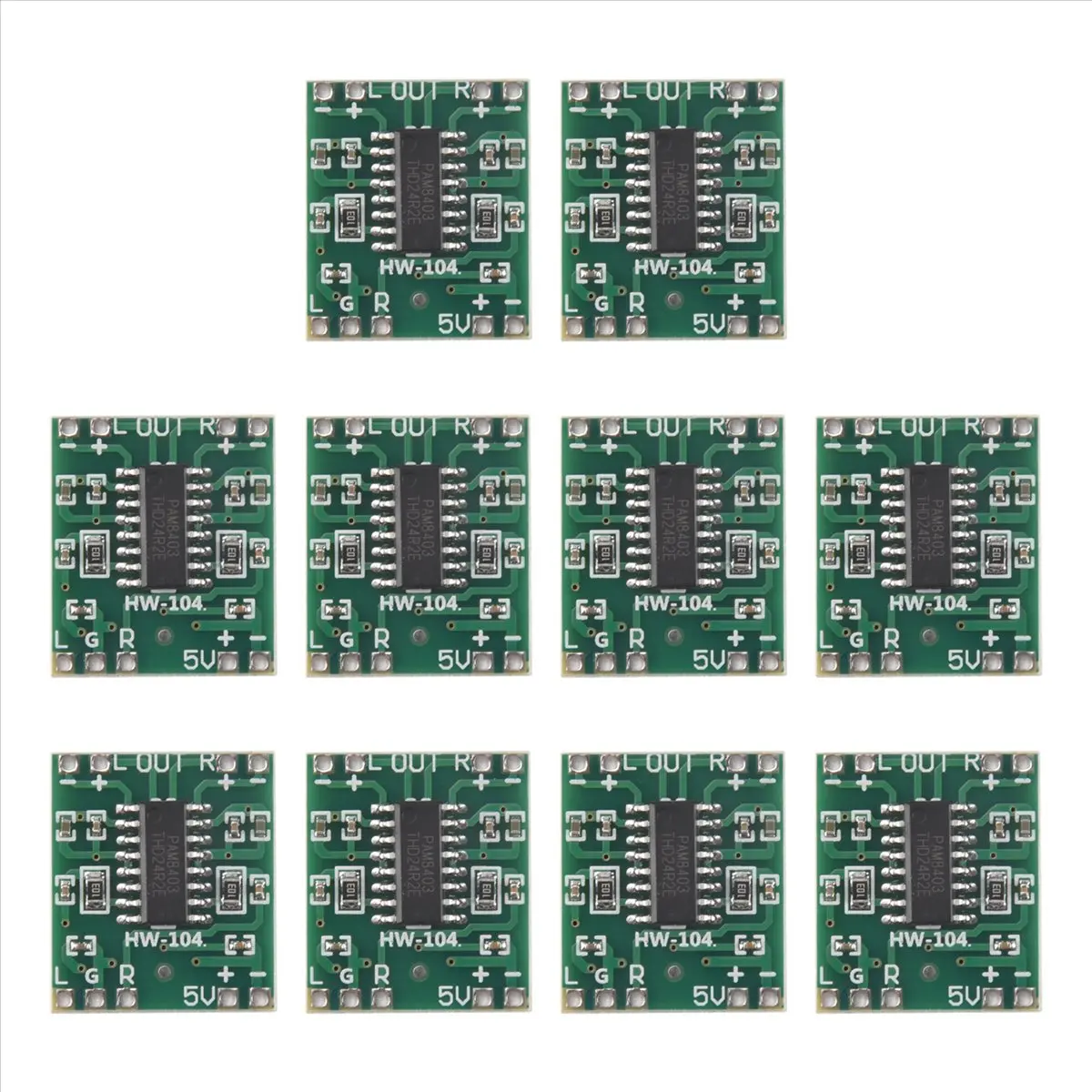 DT1079~10 PCS PAM8403 Module Super Mini Digital Amplifier Board 2 x 3W Class D Digital 2.5V to 5V Power Amplifier Board