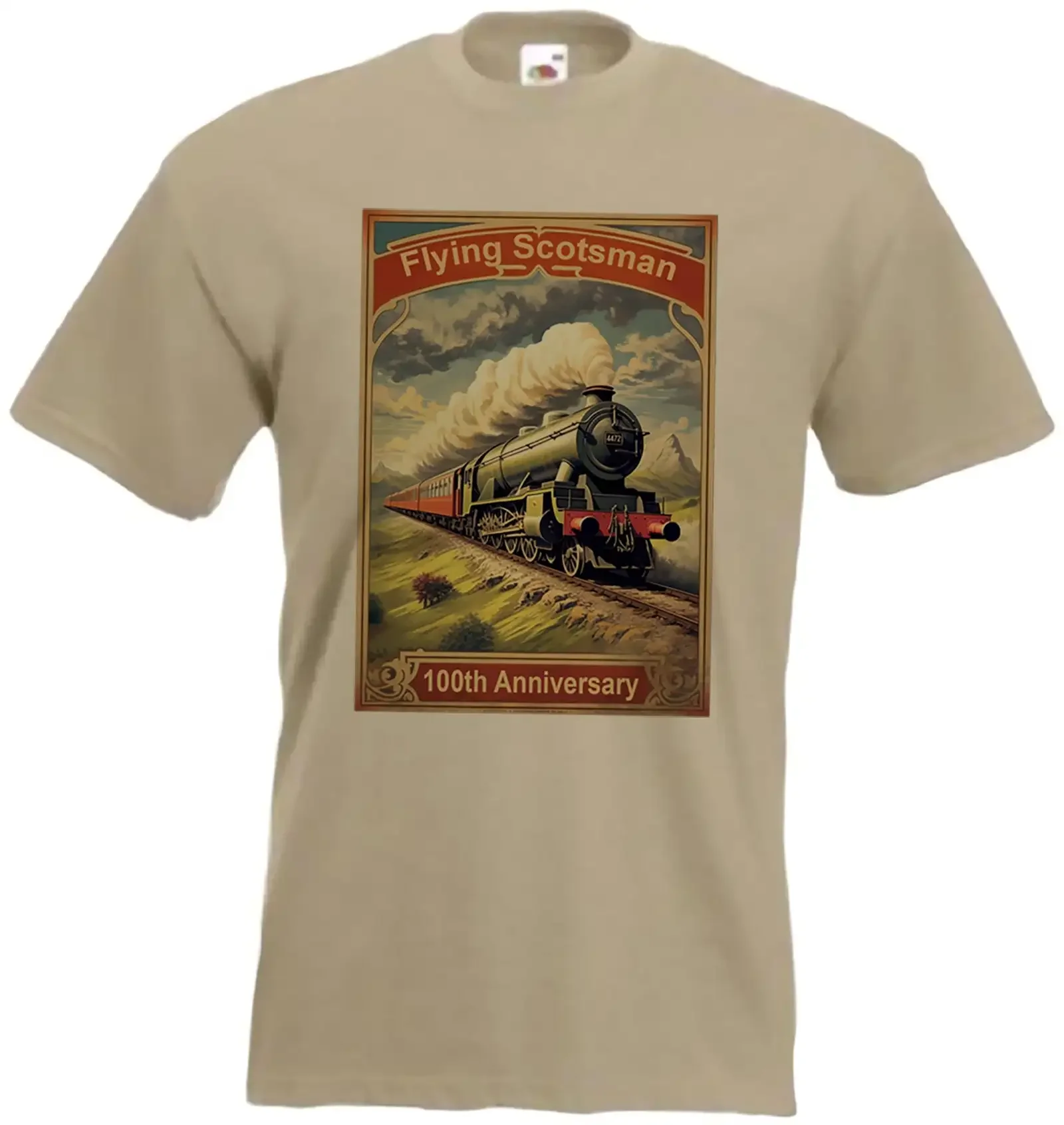 Flying Scotsman Train T shirt 100th Anniversary Railway Steam Engine