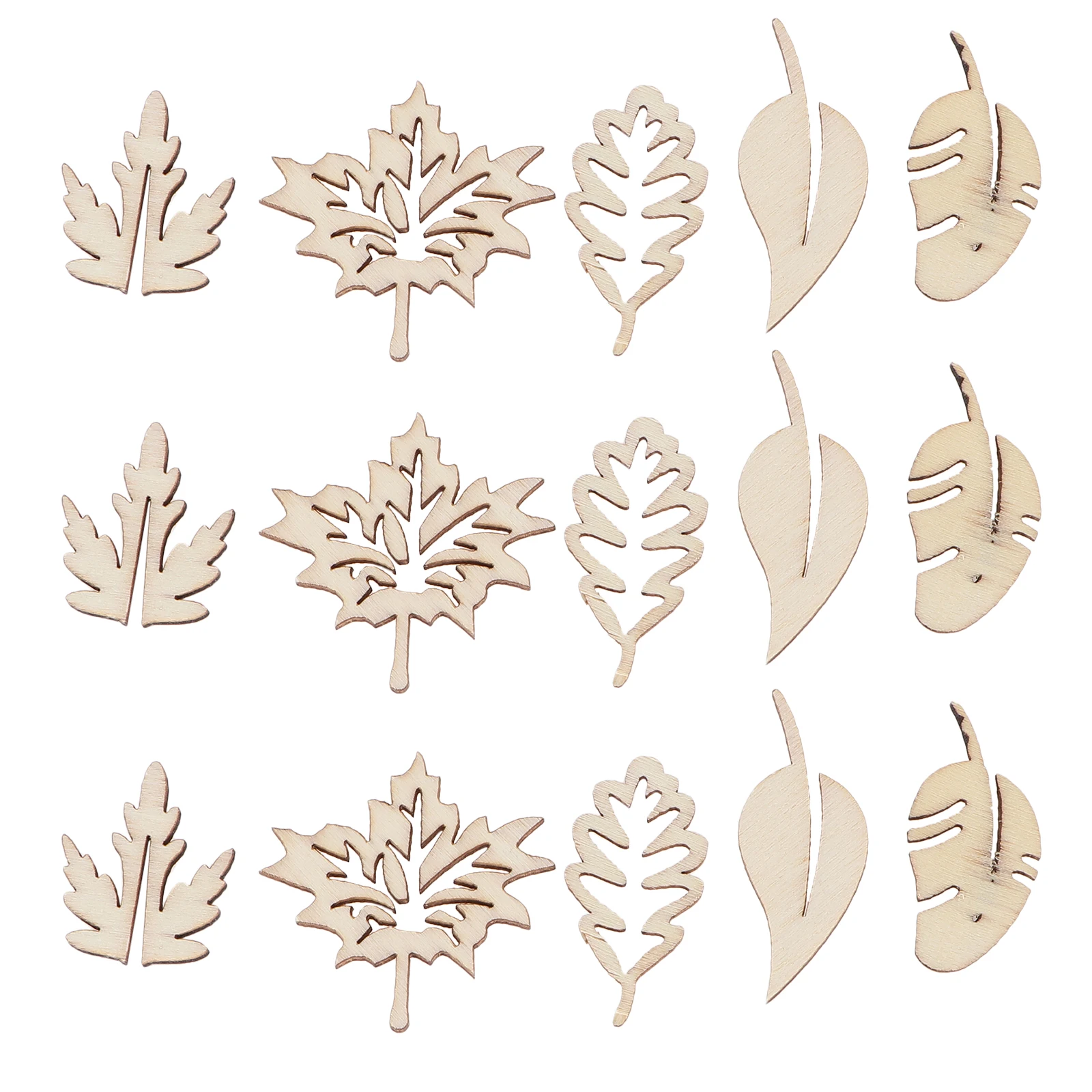 

50pcs Wood Slices Leaves Shape Craft Projects Smooth Surface Safe Quality Material Baby Shower Wedding Decorations Holiday