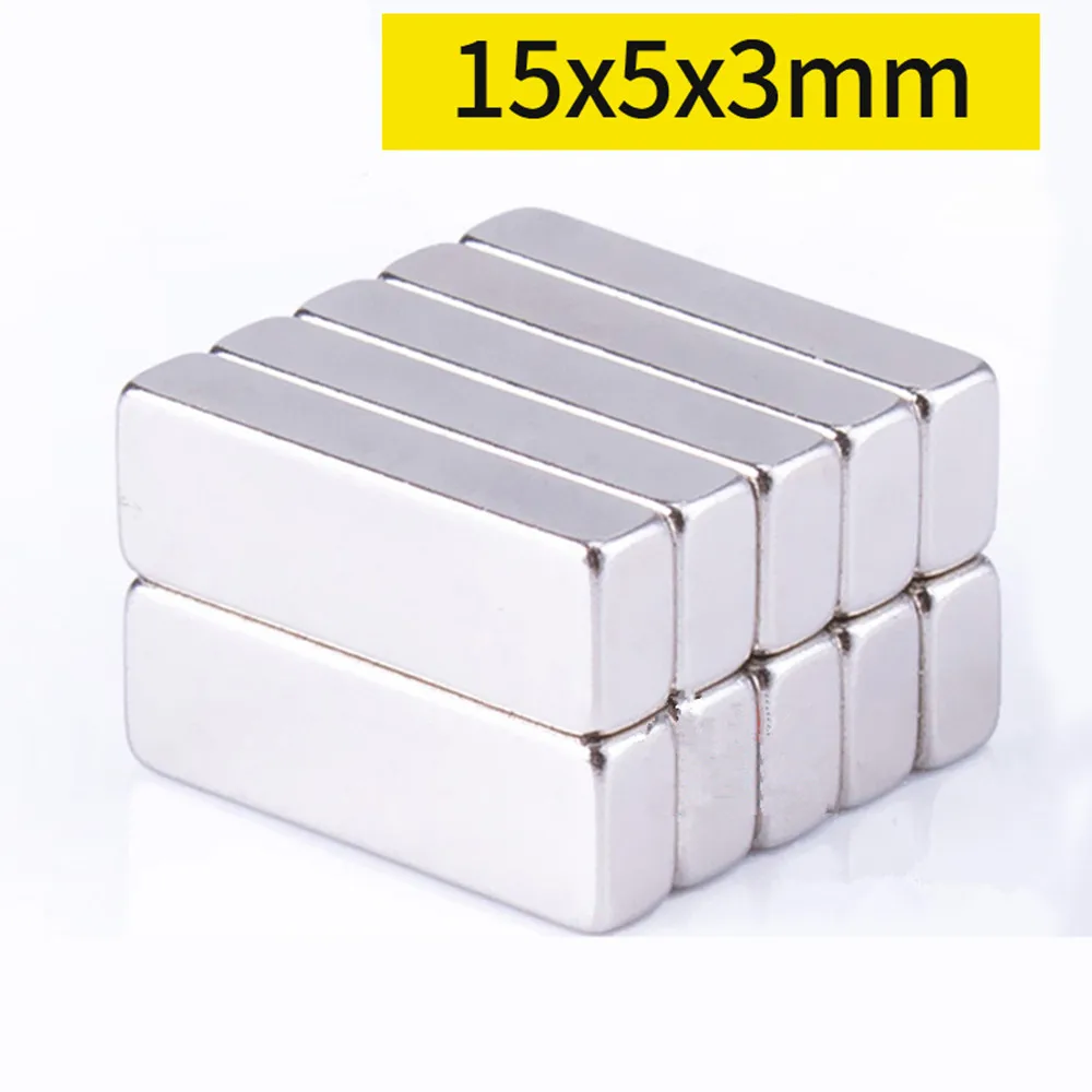 15x5x3mm Super Strong Neodymium Magnets 15mmx5mmx3mm Fridge Magnet N35 Magnets Permanent Magnetic imanes Disc