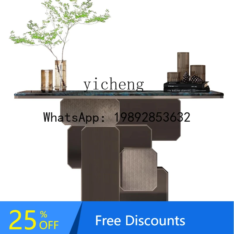 

Affordable Luxury Style Console Tables Mirror Luxury Stone Marble Home Entrance Cabinet