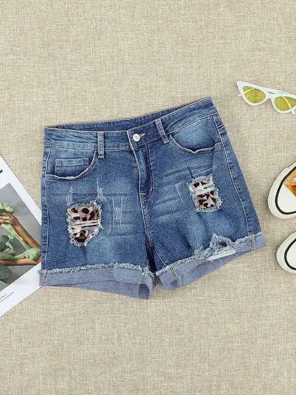 

ing Women's High Waist Straight Leg Jeans orts Summer New Wearout Denim Slim Look PU Fabric Cleanfit Sle Bla