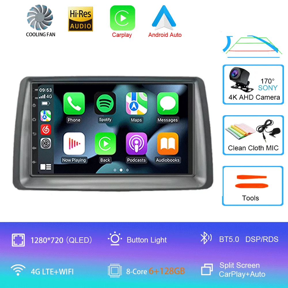 7 inch autoradio Android 16 voor FIAT Panda 2003 2004 2005 2006 2007 - 2012 Stereo Multimedia Speler Navigatie Autoradio Carplay Auto