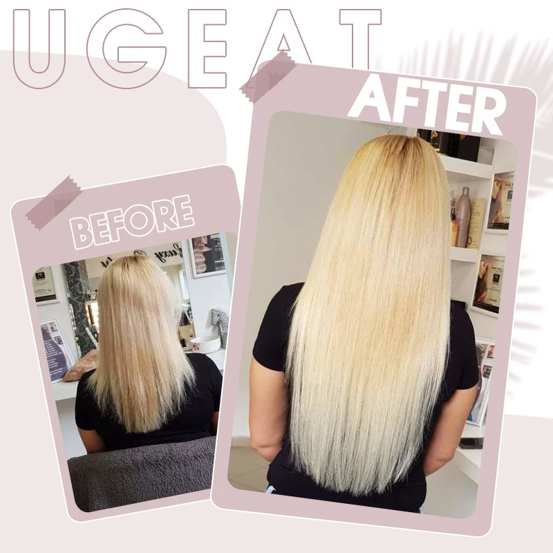 [15 Colors] Ugeat Micro Link Hair Extensions Human Hair 14-24" 1g/1s Machine Remy Hair 50g/100g Micro Bead Extensions Balayage