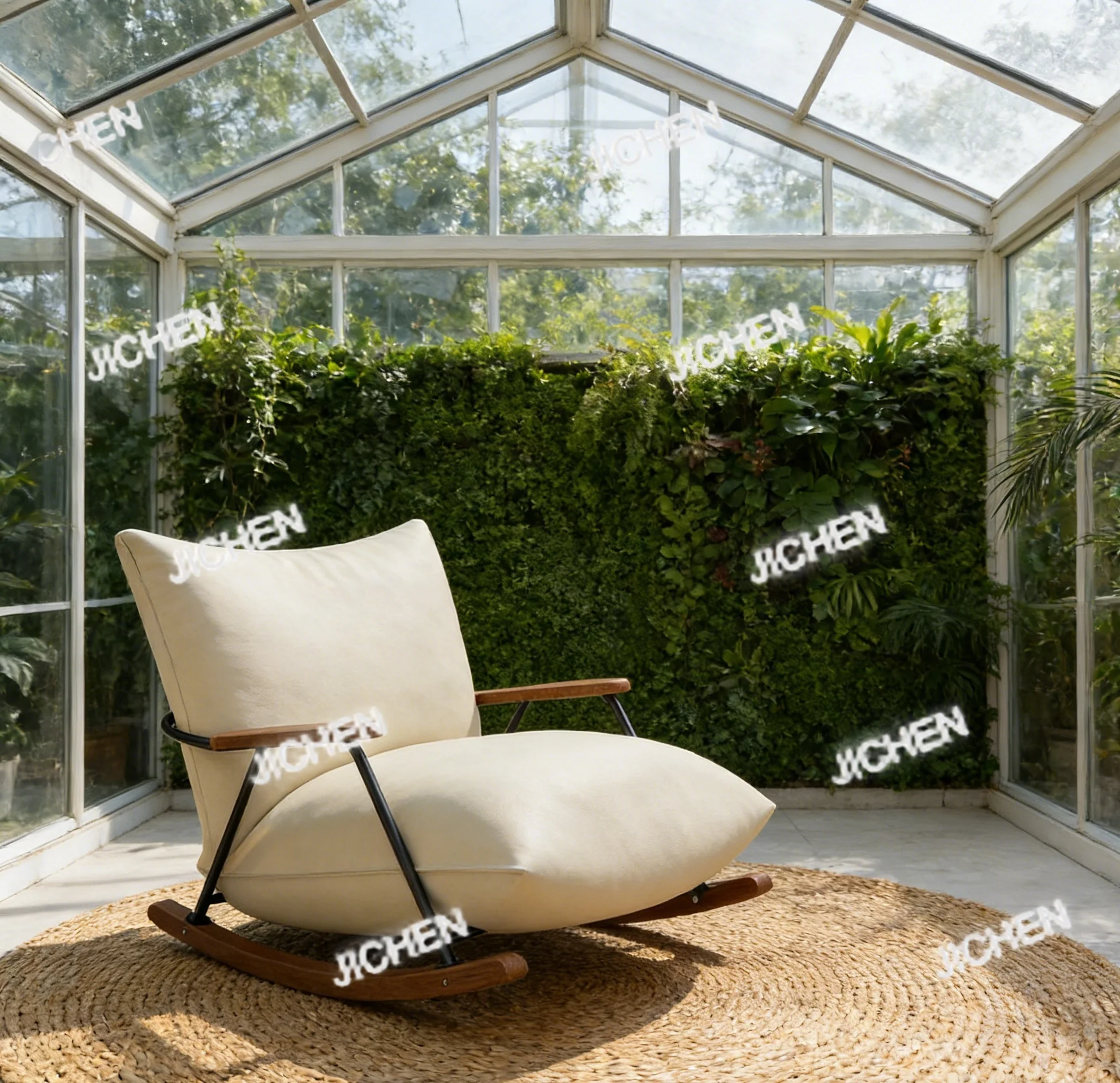 

Ультракомфортное кресло-качалка с высокоэластичной губчатой набивкой, устойчивой рамой и подставкой для ног для балкона и отдыха