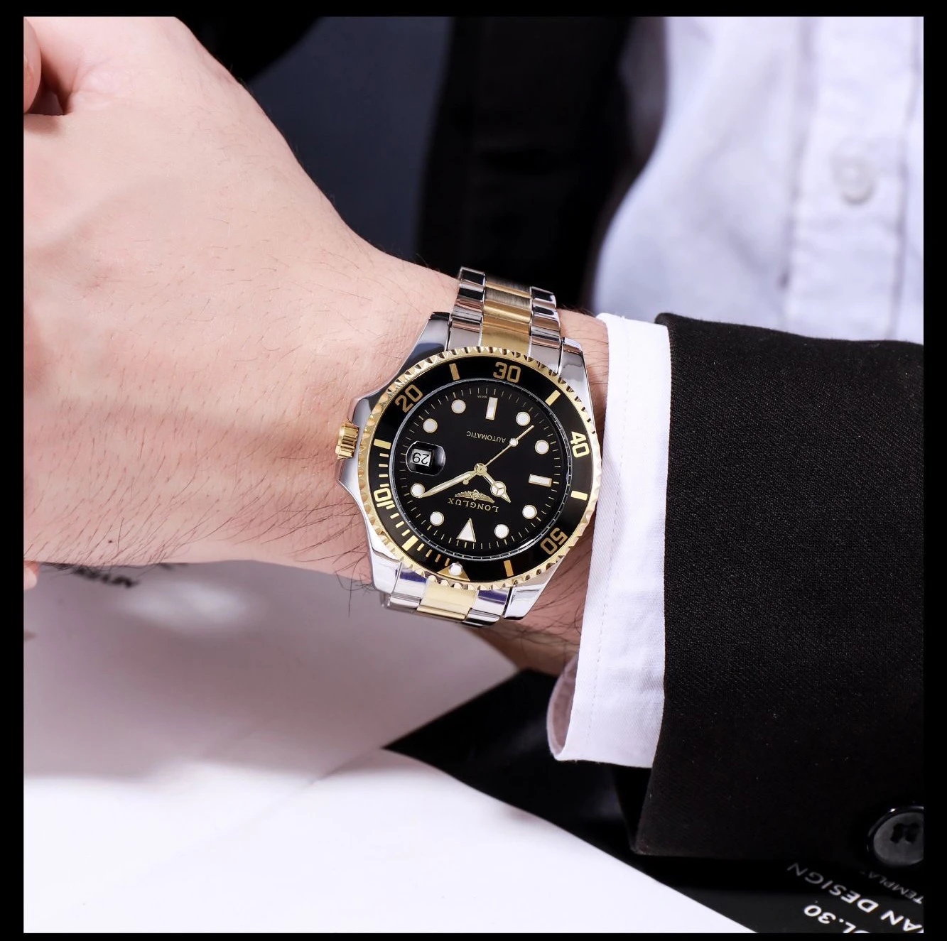 ساعة أوتوماتيكية للرجال، ساعات ميكانيكية مقاومة للماء، ساعة رجالية فاخرة من الفولاذ المقاوم للصدأ، هدية للرجال