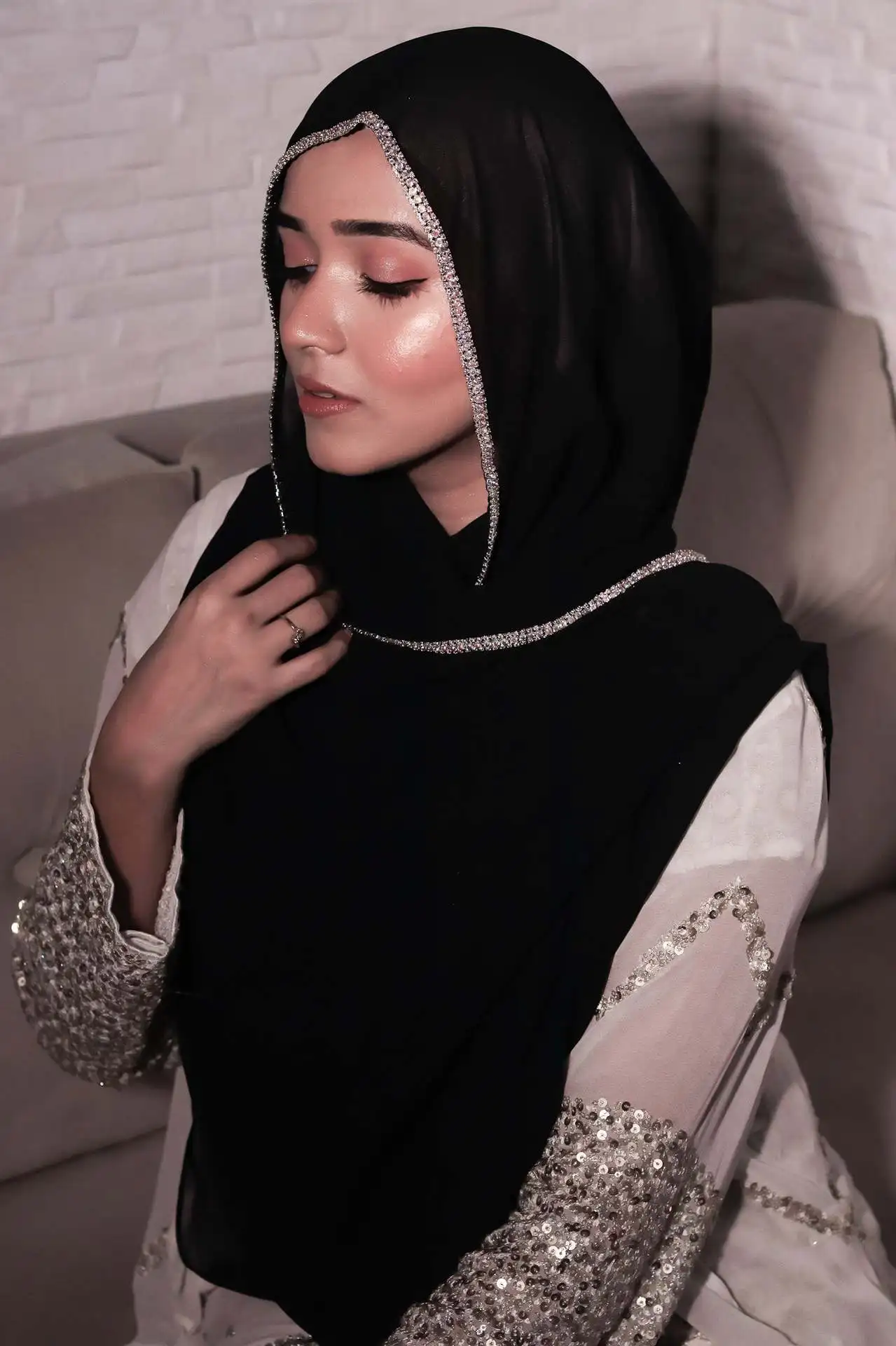 

180*70 см Роскошный шифоновый длинный шарф со стразами, мусульманский хиджаб, женские шали, банданы, банданы, Bufanda, платок, тюрбан