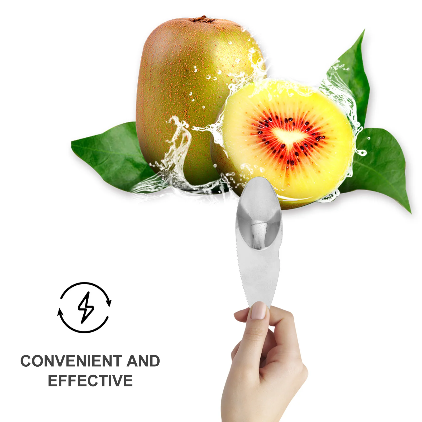 

12Pcs Kiwi Fruit Cut Spoons Stainless Steel Serrated Dig Spoon Kitchen Fruits Scoop Fruit Peeler Kiwifruit Cutter