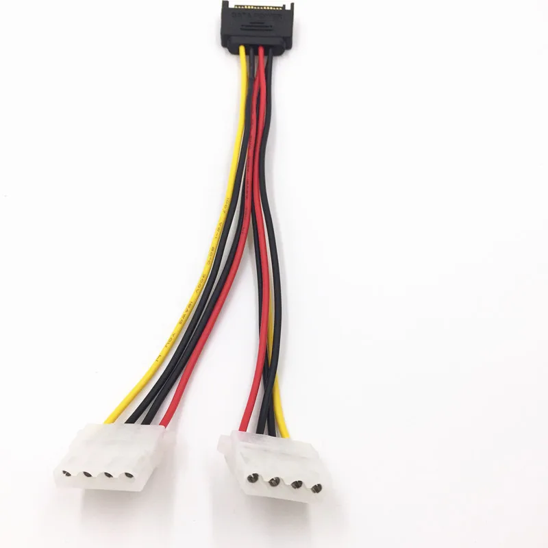 SATA Revolution To IDE Power Cord SATA15pin Male Head One Point Two Serial Port To Dual 4pin Female Sata To IDE