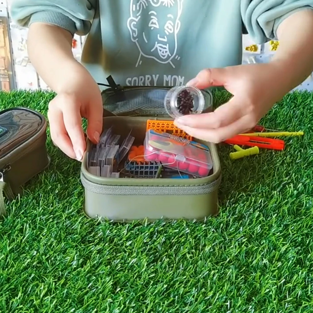 إيفا صندوق معالجة الصيد الصغير مقاوم للماء حقيبة الصيد سميكة الغبار الصيد خفيفة الوزن حقيبة التخزين اكسسوارات الصيد