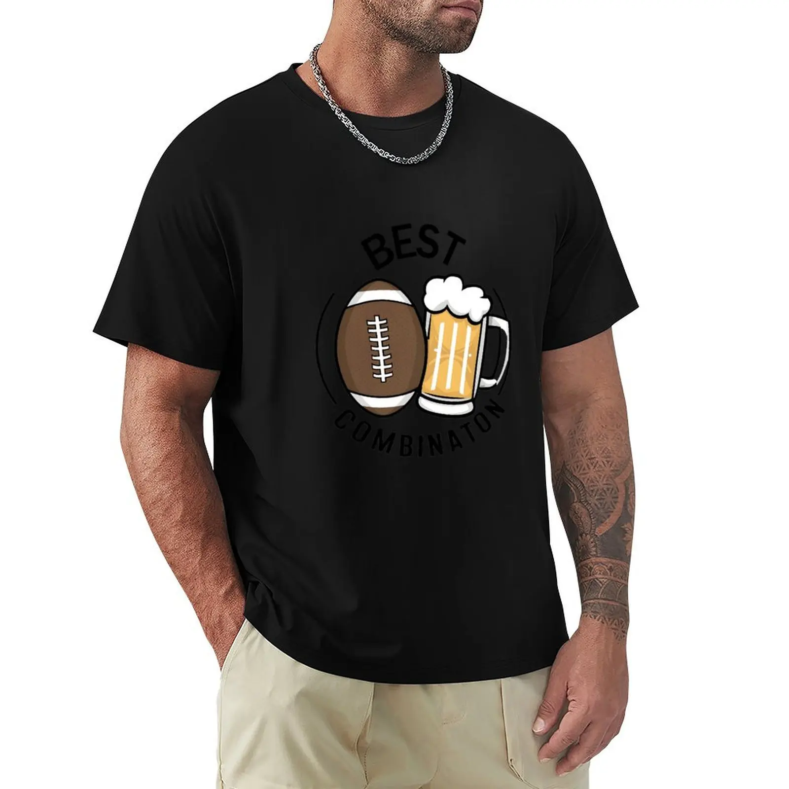 Best Combination beer and Football T-Shirt t shirts for man pack white T-Shirt