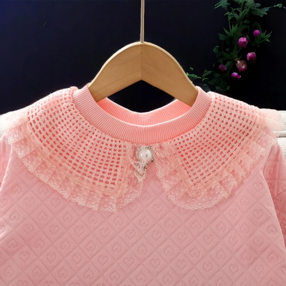 Kids Lace Sweatshirts for Girl Clothes Teens School Shirts Baby Outfits Tops Long Sleeve Children Clothes 5 7 8 9 10 12 13 Years