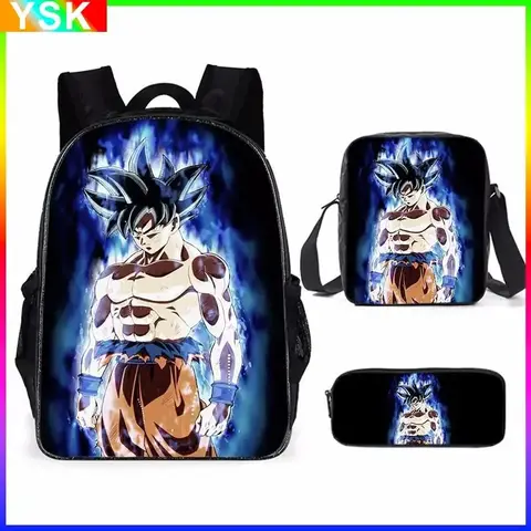 3 st/set Dragon Ball 3D-tryckta tecknade skolväskor för pojkar och flickor, Goku Primary för barn, present till skolstart, mochila 6 best sales Goku-ryggsäck - №2