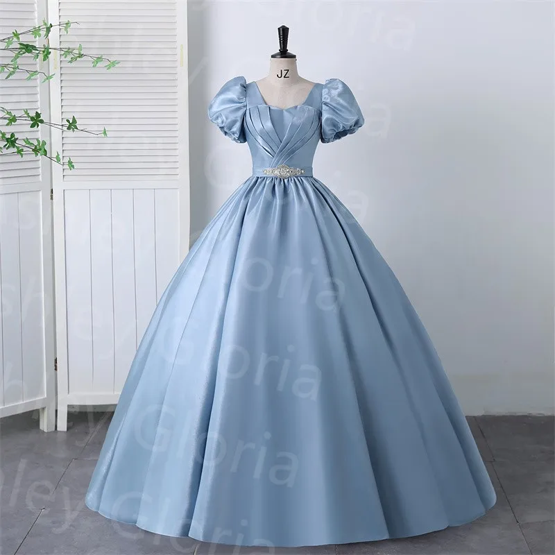 

Ashley Gloria Satin Party Dress Sweet Quinceanera Dresses Short Puff Sleeve Ball Gown Classic Prom Dress Formal Homecoming Gown