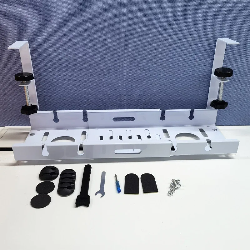 

Adjustable No Drill Wire Organizer, Under Desk Cable Management Tray, Cord Management, Cable Holder, Ties Desk Cable Shelves