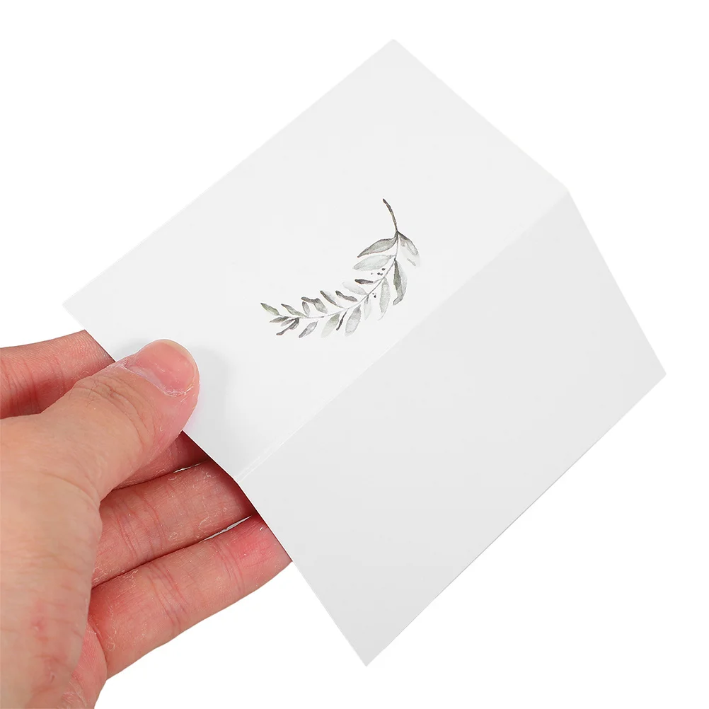 

50Pcs Watercolor Greenery Seating Place Cards Foldable Blank Name Tags for Wedding Banquet Dinner Party Baby Shower