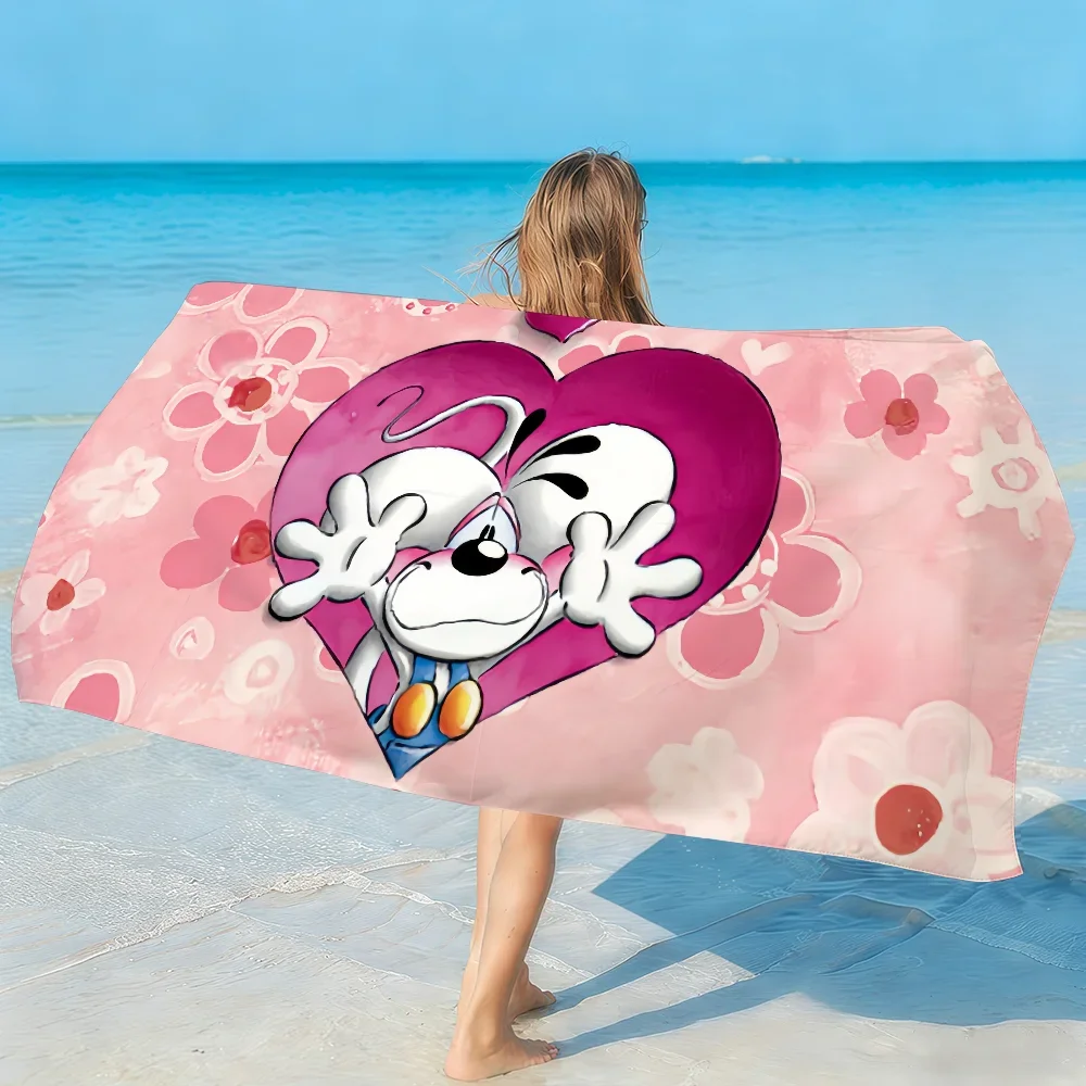 D-Diddl love Cute Towel Soft Lightweight Anti-Sand Large Beach Towel Quick-Drying Bath Sports Family
