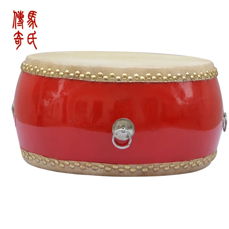 10 inch Children Red Drum With Drumsticks Chinese Percussion Musical Lion Dance Dragon Dance Musical Game Instruments