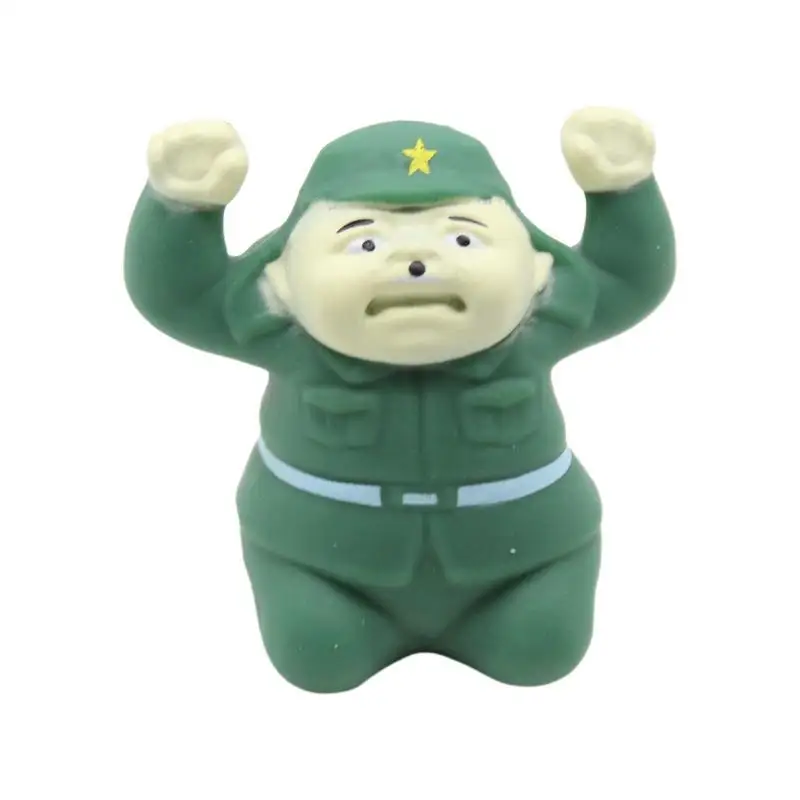 Squeeze Toy With Soldier Funny Expression Antistress Stress Relief Decom-pression Stretchy Fidget Sensory Toy For Kids Adults