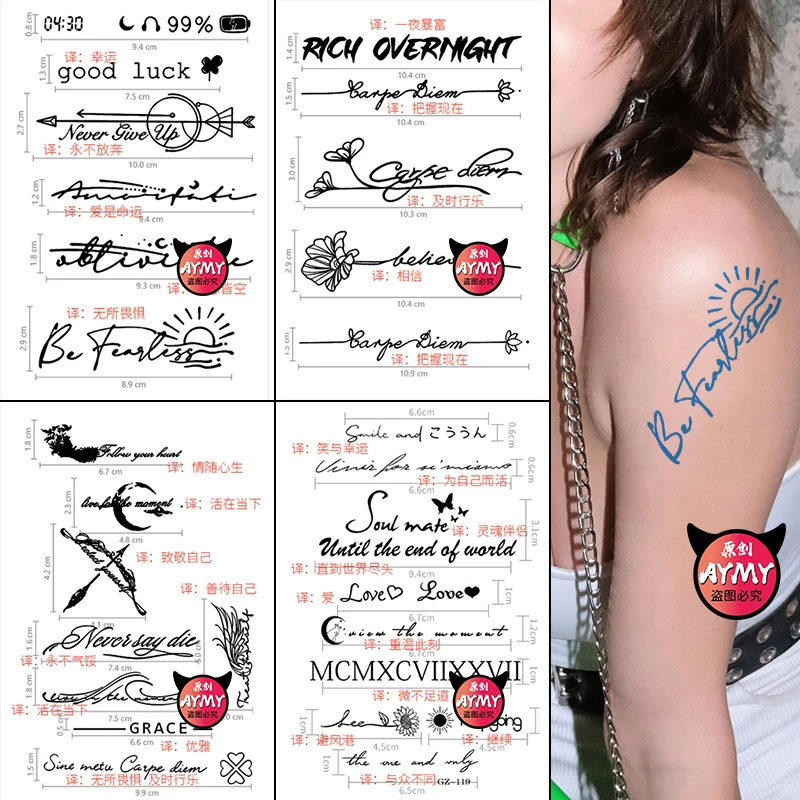 waterproof temporary tattoos woman tattoo stickers men's tattoo on neck adult forearm wedding Ephemeral fake tattoos pack kit