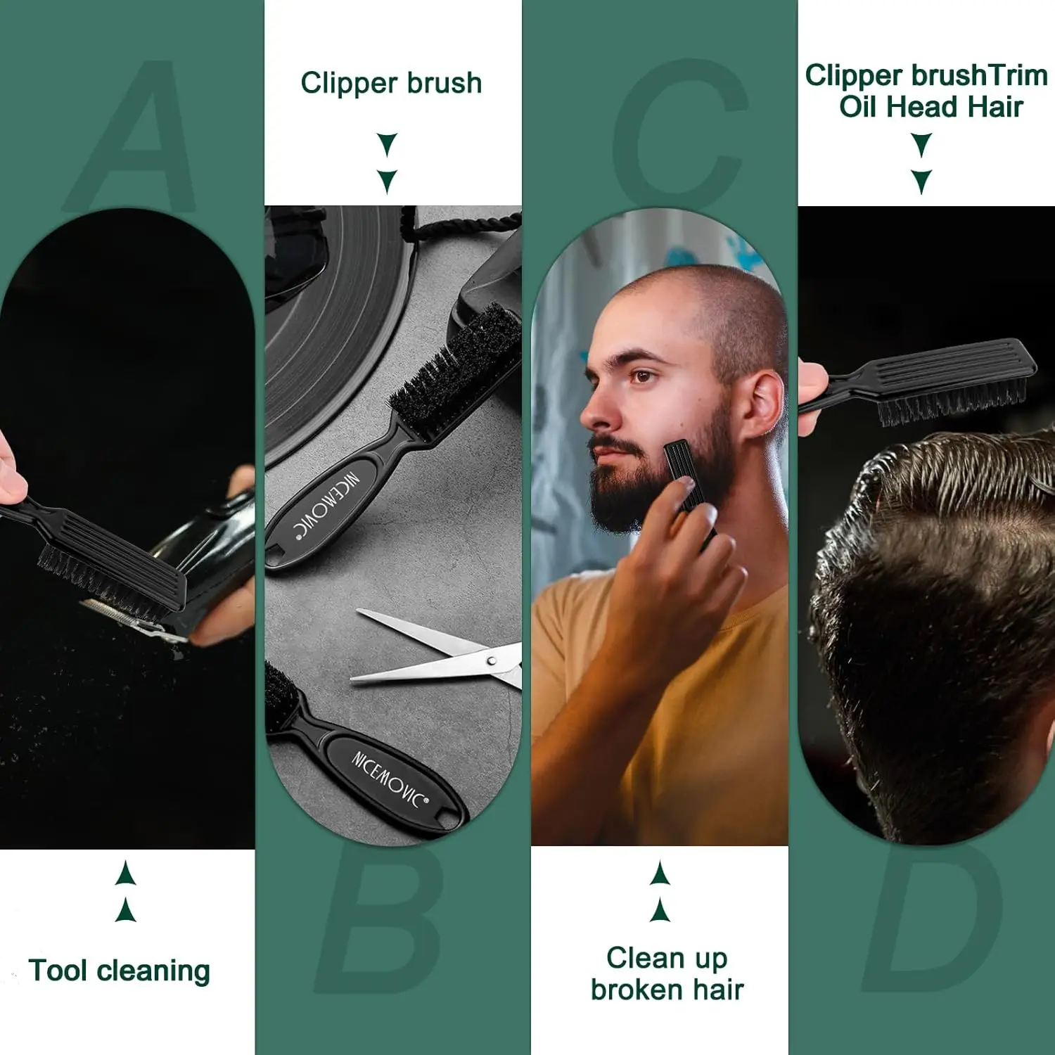 10-pack nylon borstelborstels met plastic handvat, multifunctioneel voor haargereedschap, keuken, schoenen