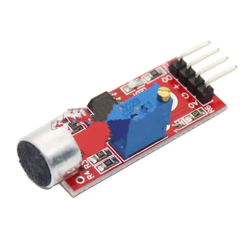 Modulo di controllo del suono del modulo del sensore del microfono ad alta sensibilità della scheda rossa