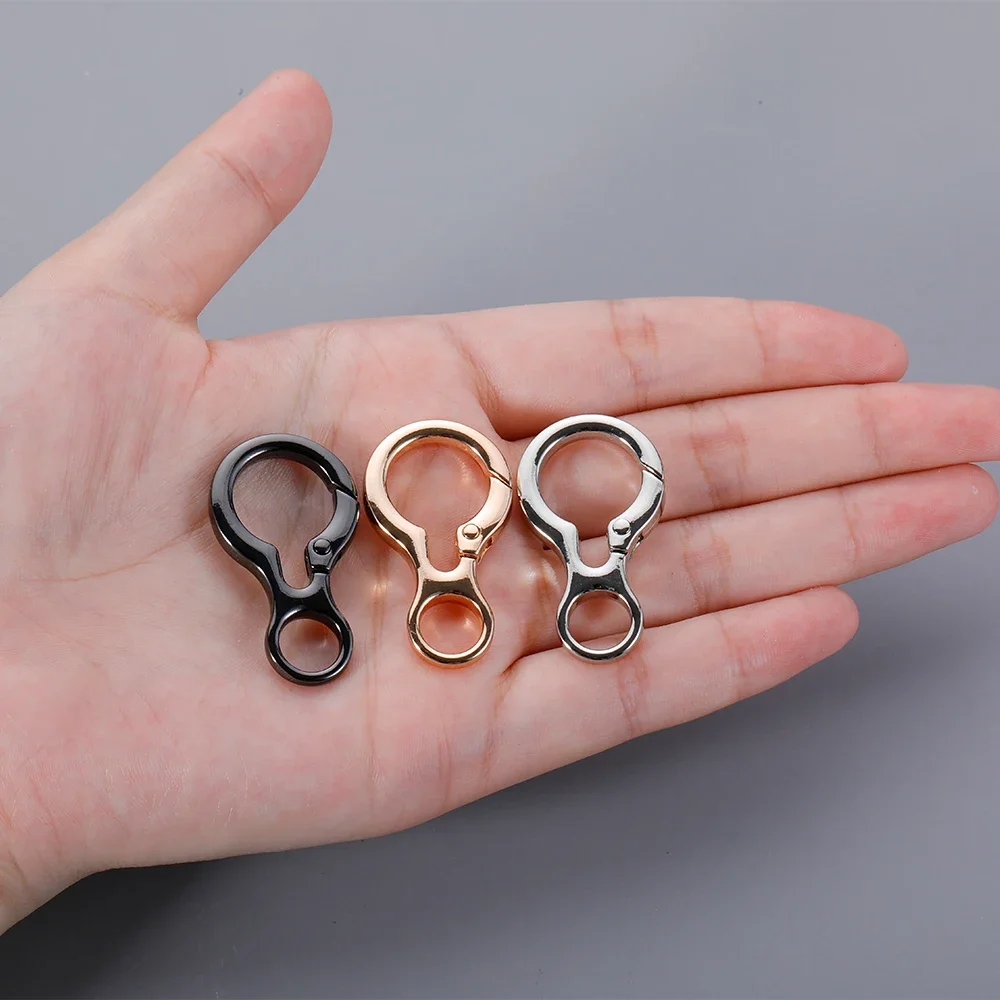 100pcs Metal New Style Ring Snap Hook Spring Gate Trigger Clasps Clips for DIY Leather Craft Belt Strap Webbing Keychain Hooks