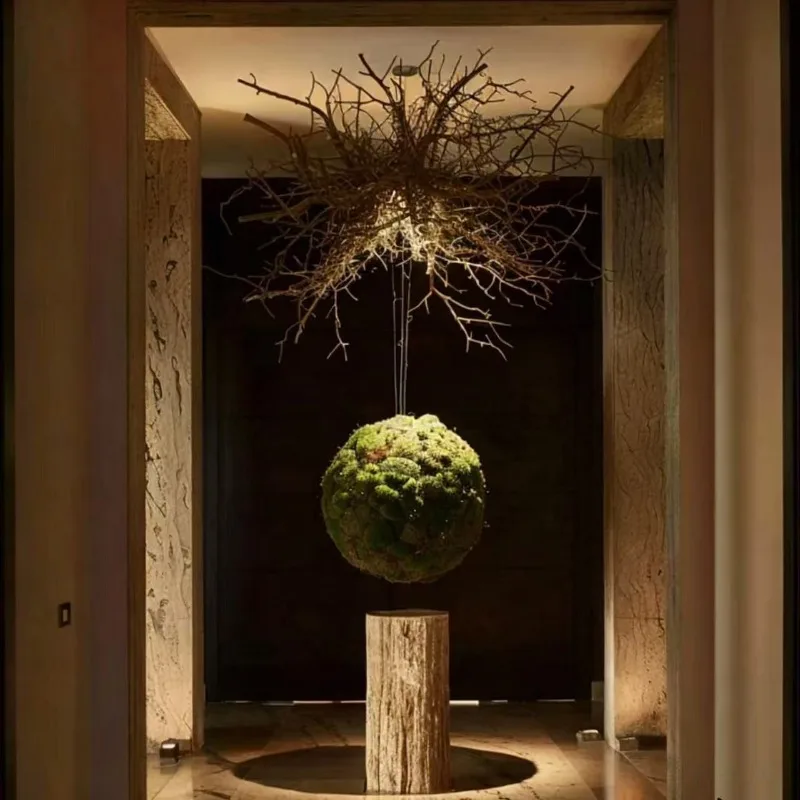 Hotel shopping mall window art hanging decoration new Chinese high-end clubhouse light luxury landscaping