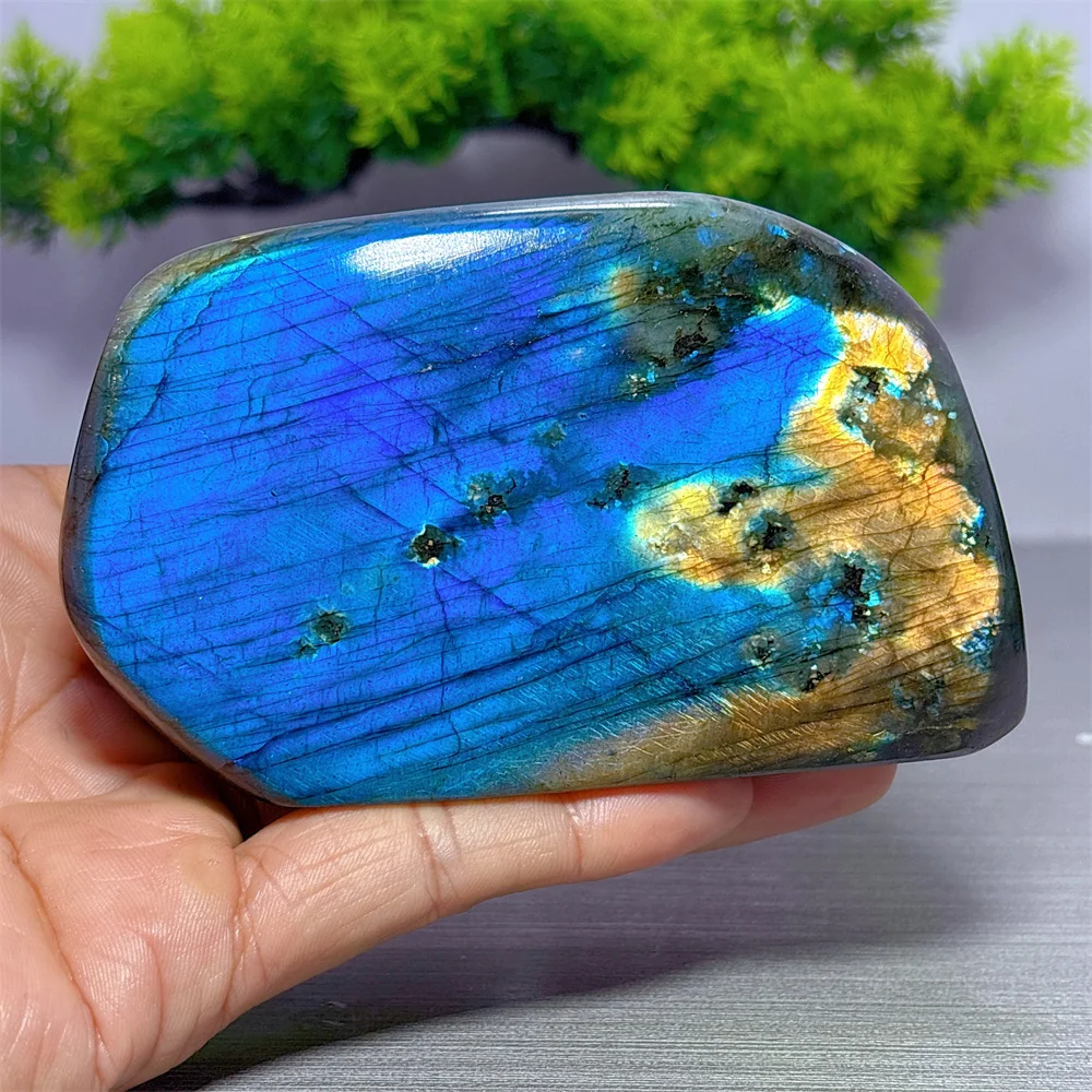 Blue Labradorite Free Form Natural Crystal Home Decoritems Room decor Luck Quartz Stone Garden Reiki Healing Energy Love Gifts